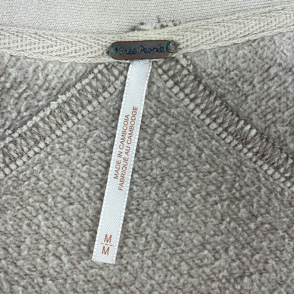 Free People Jordan Sherpa Teddy Slouchy Oversized Jacket Boho Tan Medium - Picture 9 of 11
